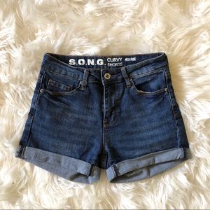 S.O.N.G small curvy high rise denim shorts